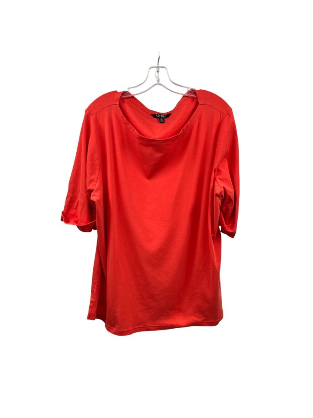 Lauren Ralph Lauren Boatneck Top 3/4 Cuffed Sleeve Orange Womens Size 3X